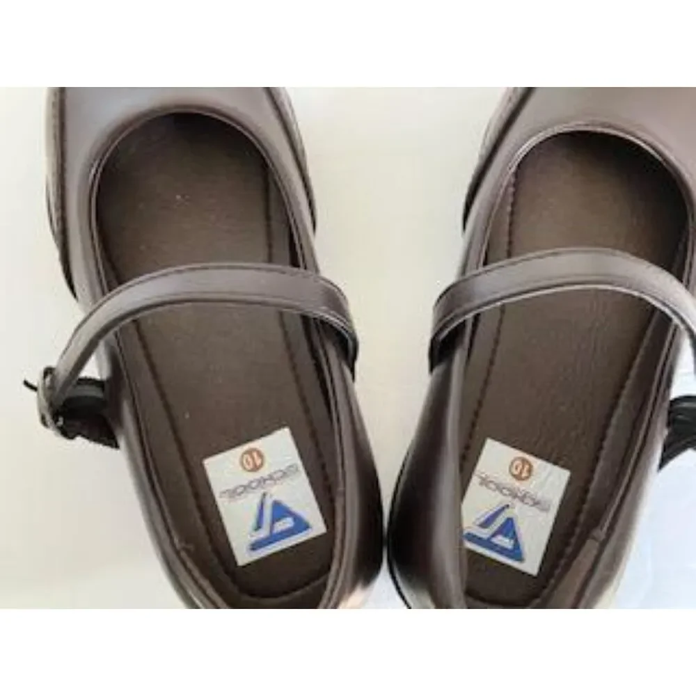 Little Girls School 10 Dark Brown Mary Jane Shoes Sz 12/29